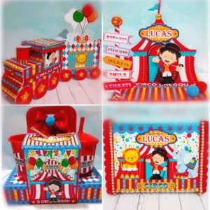 Kit Digital Circo Vermelho Studio e Pdf