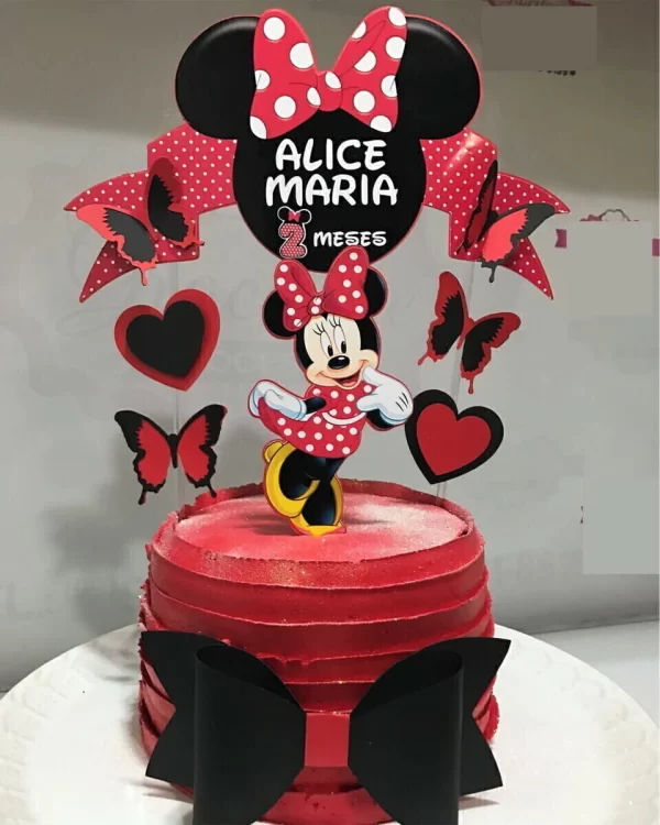 Topo de Bolo Minnie Vermelha Studio