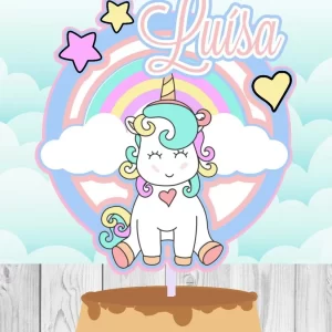 Arquivo Digital Topo de Bolo Unicórnio Studio