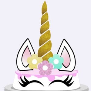Topo de Bolo Digital Unicórnio Studio