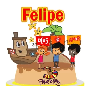 Arquivo Topo Bolo 3 Palavrinhas Studio