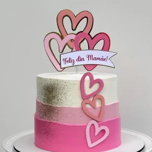 Arquivo Topo Bolo Dia das Mães Corações Studio
