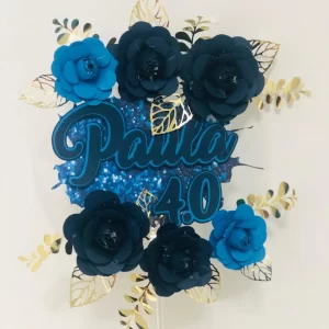 Arquivo Topo Bolo Flores Azul Studio