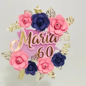 Arquivo Topo Bolo Flores Rosa Studio