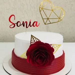 Arquivo Topo De Bolo Coração Flor Studio