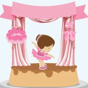 Arquivo Topo de Bolo Bailarina Rosa Studio