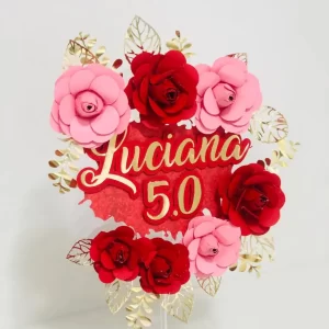 Arquivo Topo de Bolo Flutuante Flores Studio