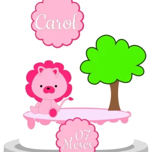 Arquivo Topo de Bolo Leão Rosa Studio