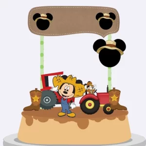 Arquivo Topo de Bolo Mickey Fazendinha Studio