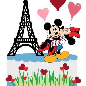 Arquivo Topo de Bolo Mickey Minnie Paris Studio