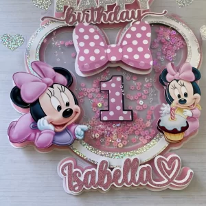 Arquivo Topo de Bolo Minnie Rosa Baby Studio