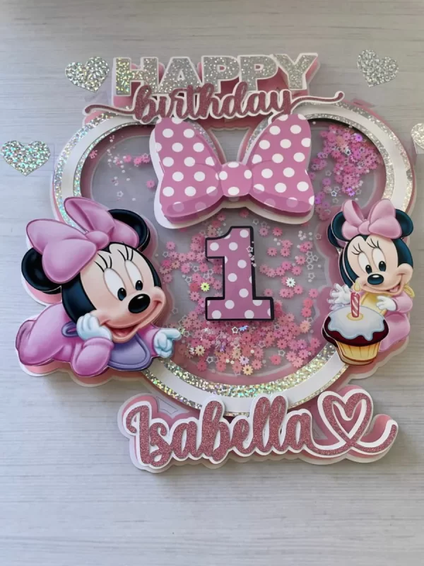 Arquivo Topo de Bolo Minnie Rosa Baby Studio