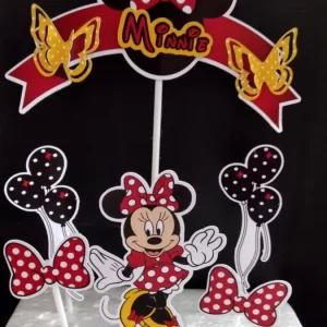 Arquivo Topo de Bolo Minnie Vermelha Studio
