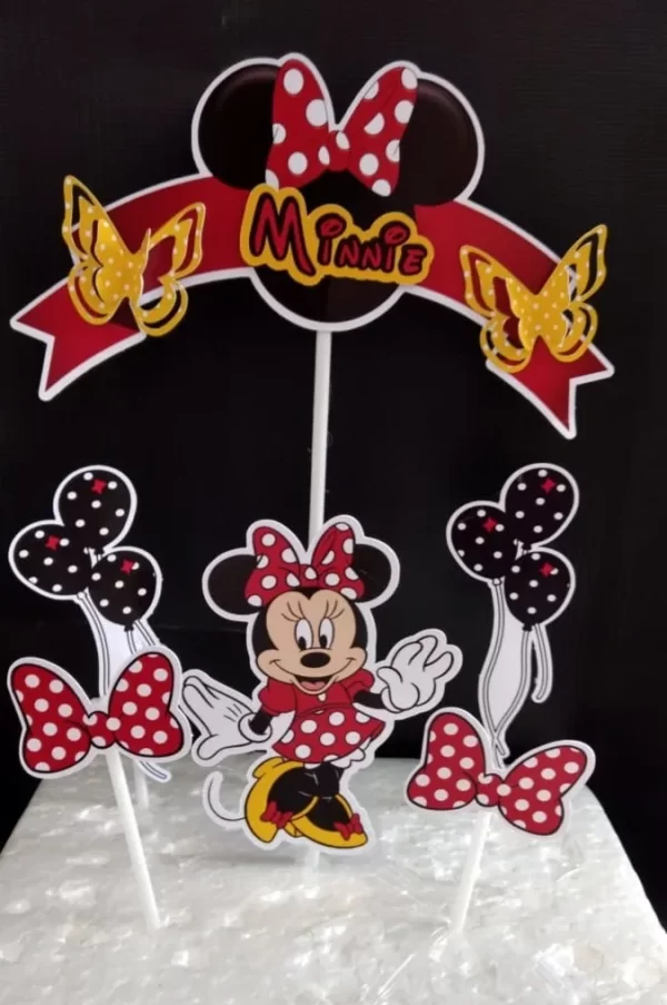 Arquivo Topo de Bolo Minnie Vermelha Studio