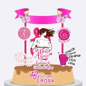 Arquivo Topo de Bolo Outubro Rosa Studio