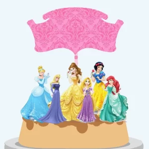 Arquivo Topo de Bolo Princesas Cute Studio