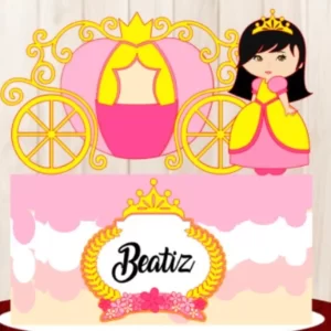 Arquivo Topo de Bolo Realeza Rosa Studio