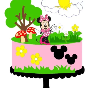 Arquivo Topo de Bolo da Minnie Rosa Studio