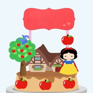 Arquivo Topper Bolo Branca de Neve Studio