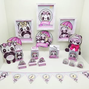 Arquivo de Corte Panda Rosa Studio, Png e Pdf