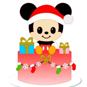 Topo De Bolo Mickey Natal Silhouette Studio