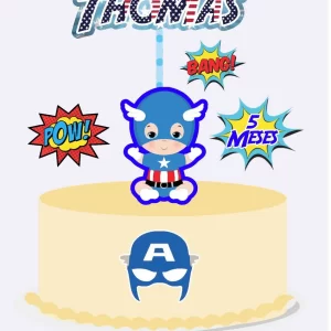 Topo de Bolo Capitão América Baby Studio