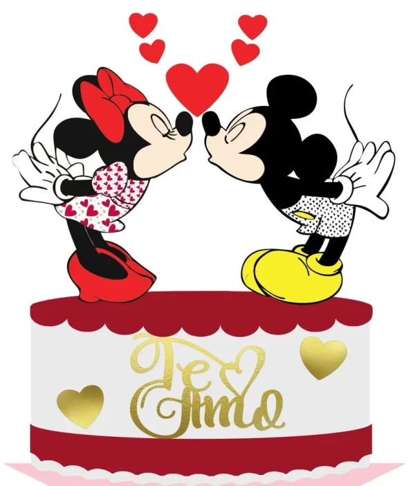 Topo de Bolo Digital Mickey e Minnie Studio