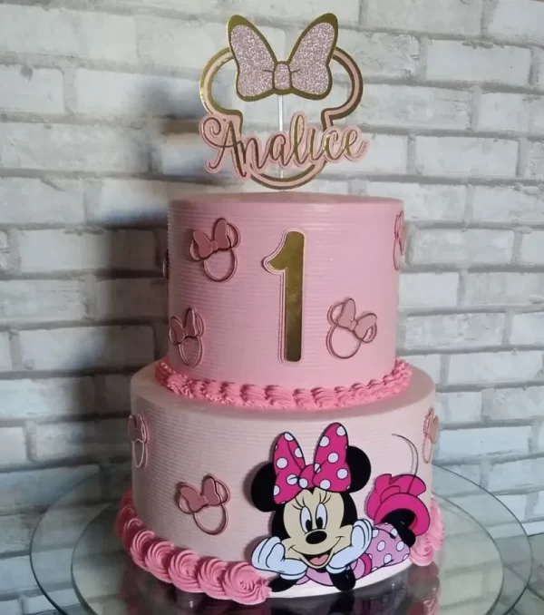 Topo de Bolo da Minnie Rosa Para Imprimir Studio