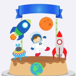 Arquivo Corte Topo Bolo Astronauta Studio