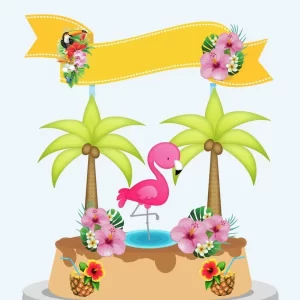 Arquivo Corte Topo Bolo Flamingo Studio