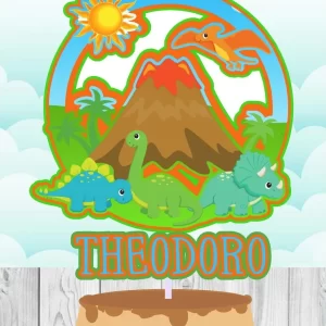 Arquivo Corte Topo de Bolo Dinossauros Studio
