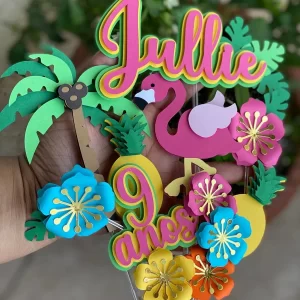 Arquivo Corte Topo de Bolo Tropical Studio