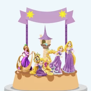 Arquivo Digital Topo Bolo Rapunzel Studio