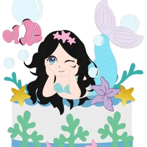 Arquivo Silhouette Topo Bolo Sereia Studio