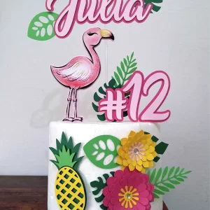 Arquivo Tema Topo de Bolo Flamingo Studio