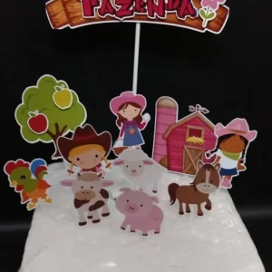 Arquivo Topo Bolo Fazendinha Menina Studio