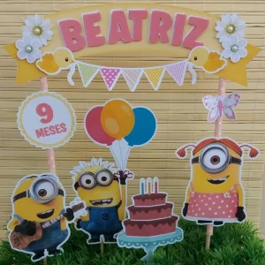 Arquivo Topo Bolo Minions Menina Studio