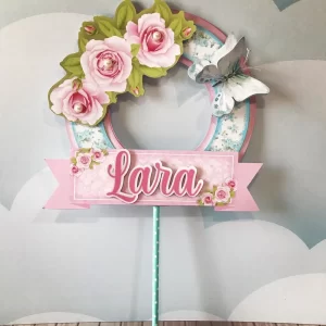 Arquivo Topo Bolo Rosa Borboleta Studio