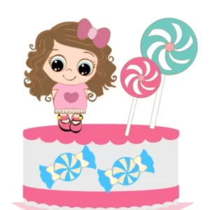 Arquivo Topo De Bolo Menina Doce Studio