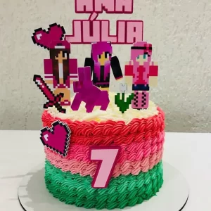 Arquivo Topo De Bolo Minecraft Rosa Studio