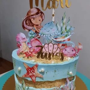 Arquivo Topo De Bolo Sereia Aquarelada Studio