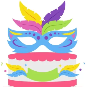 Arquivo Topo de Bolo Carnaval Máscara Studio