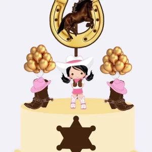 Arquivo Topo de Bolo Cowgirl Studio