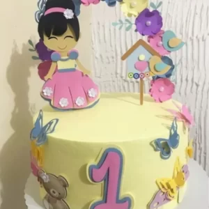 Arquivo Topo de Bolo Menina Jardim Studio