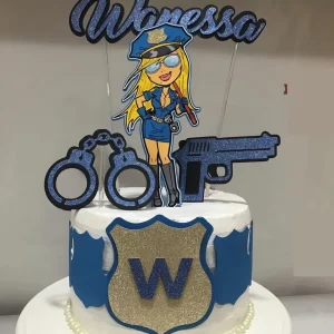 Arquivo Topo de Bolo Policial Feminina Studio