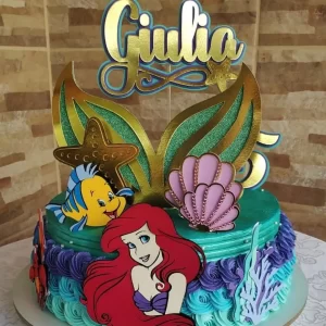 Arquivo Topo de Bolo Sereia Ariel Studio