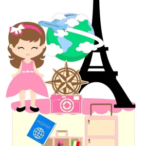 Arquivo Topo de Bolo Viagem Menina Studio