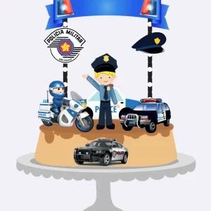 Festa Digital Topo de Bolo Policial Studio