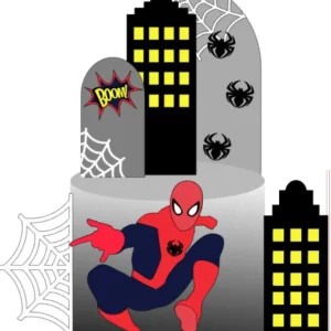 Topo de bolo Homem-Aranha para imprimir em Studio, ideal para festa de aniversário infantil temática de super-heróis.