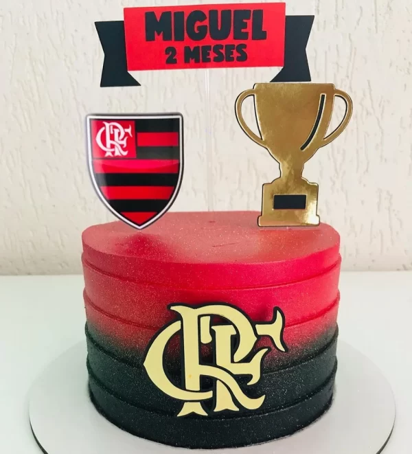 Molde Tema Topo de Bolo Flamengo Studio